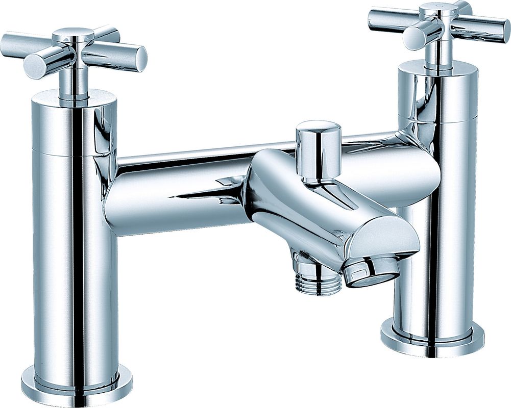 Chrome Finish Brass Material Double Handle Bath Shower Mixer T8011A