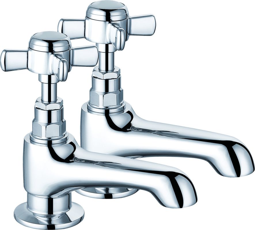 Contemporary Style Chrome Finish Brass Bathroom Mixer Faucet T8043
