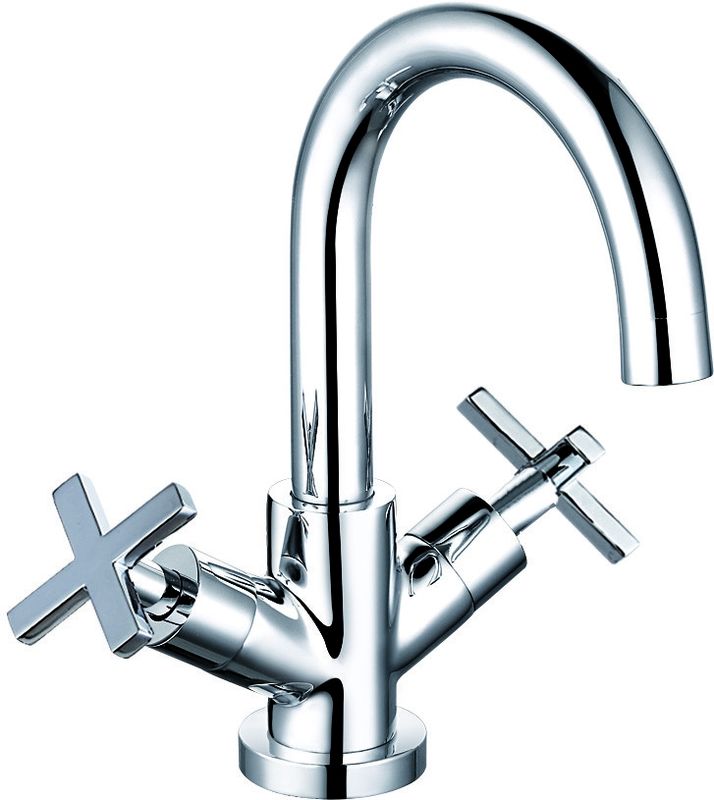 Modern Style Double Handle Basin Mixer Faucet For Bathroom T8055B