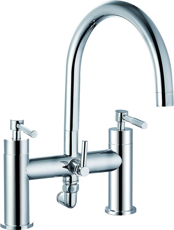 Chrome Finish Double Handle Brass Material Bath Shower Mixer T80511