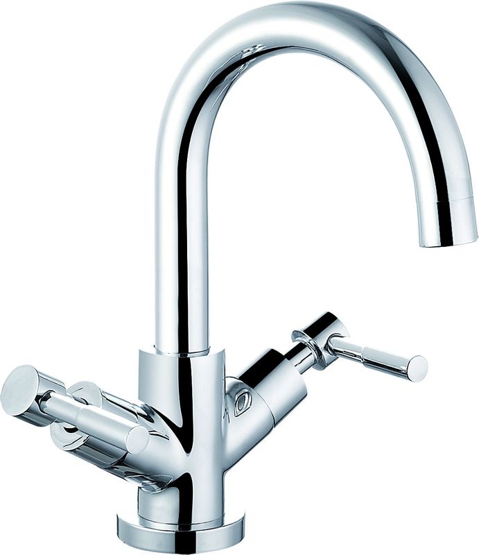Modern Style Chrome Finish Basin Mixer Faucet For Bathroom T80551