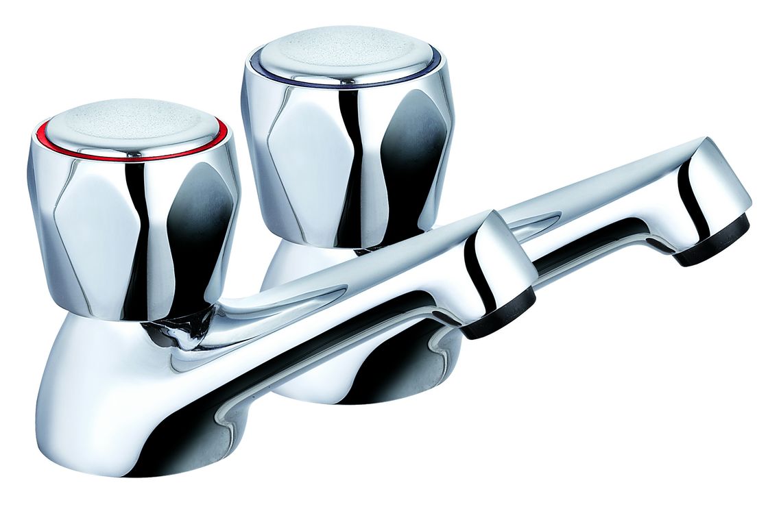 Contemporary Single Handle Polished Chrome Bathroom Mixer Faucet T8061