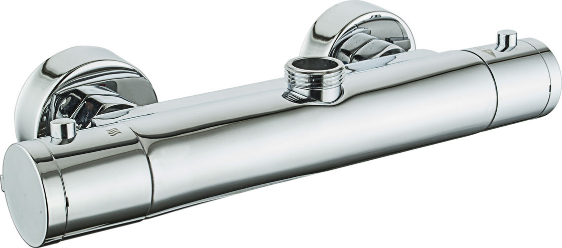 Contemporary Chrome Thermostatic Bath Mixer With Polished Brass T80822