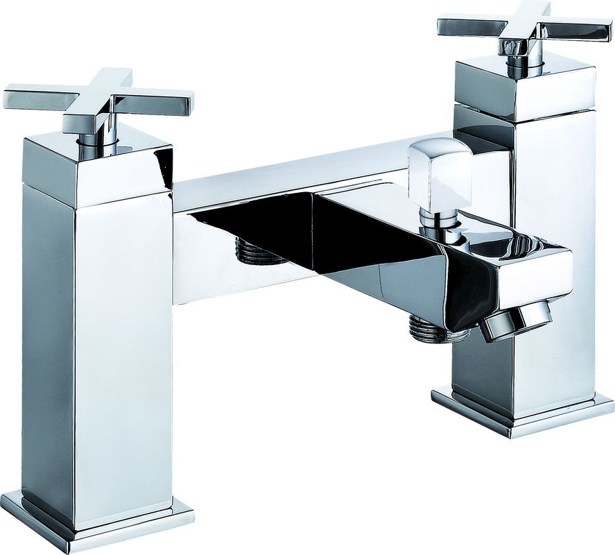 Stylish Chrome Finished Double Handle Brass Bath Shower Mixer T8301