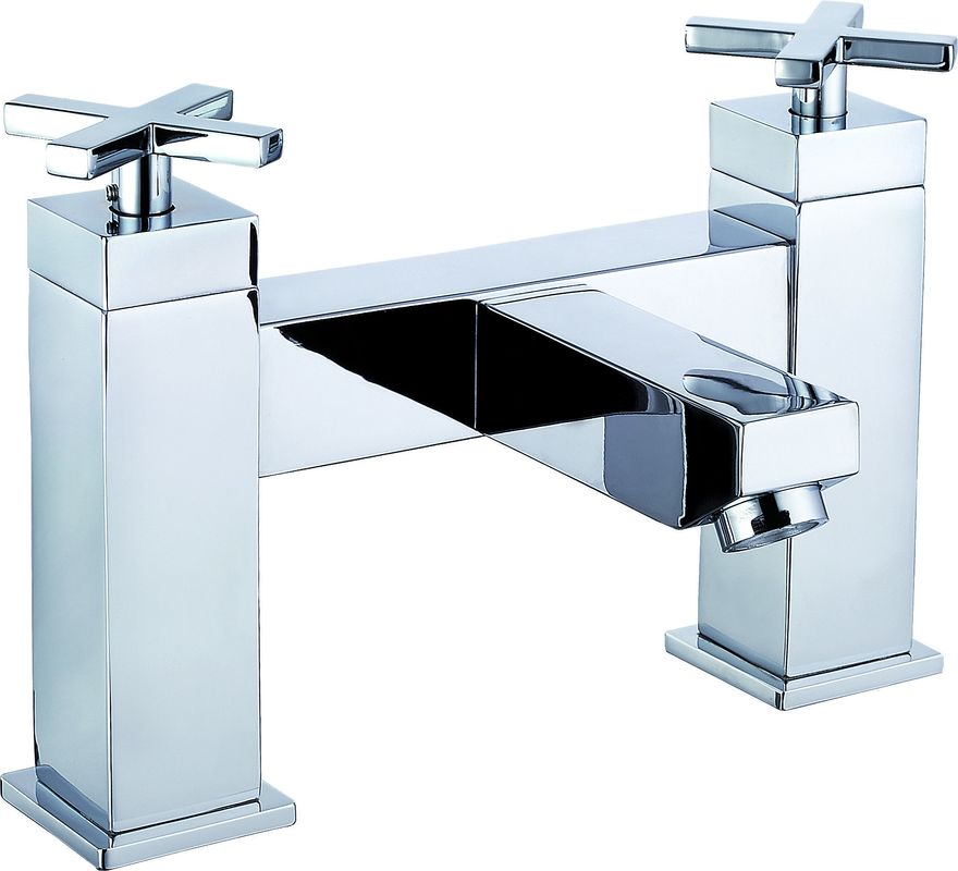 Double Handle Basin Mixer Faucet in Chrome Finish for Modern Bathroom T8304