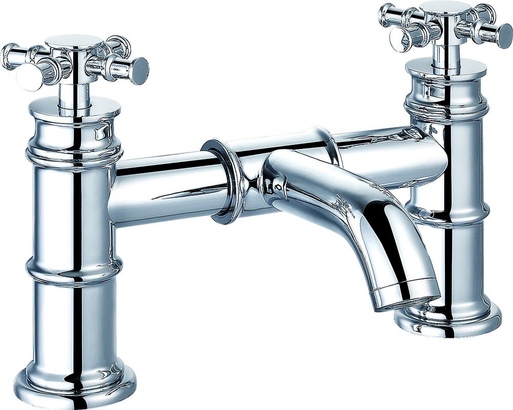 Stylish Modern Chrome Finish Double Handle Basin Mixer Faucet T8344