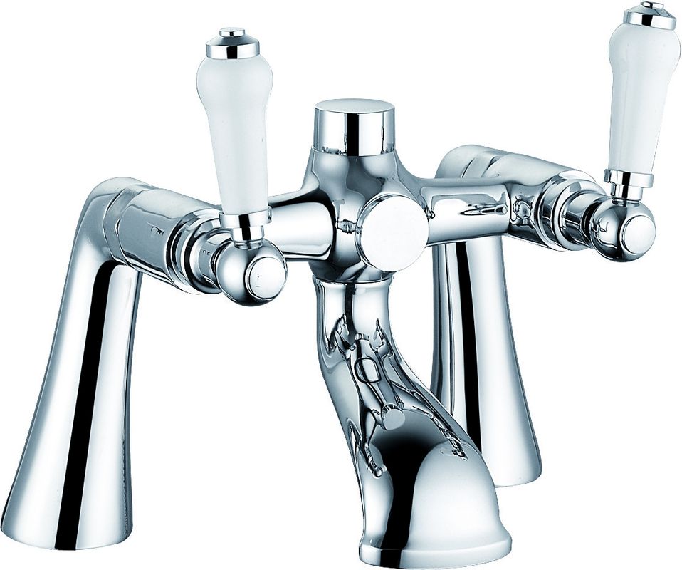 2 Handle Brass Bath Shower Mixer Faucet Chrome Finish T8354