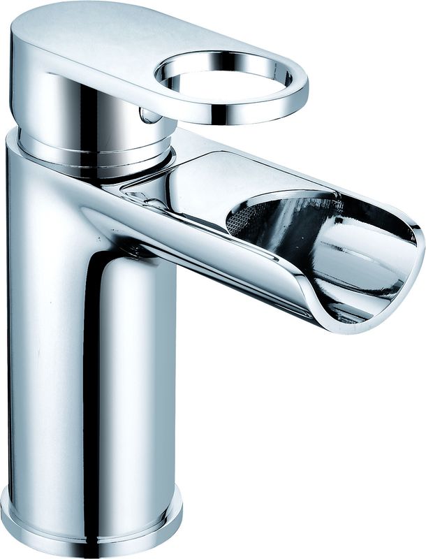 Chrome Finish Contemporary Basin Mixer Faucet With Adjustable Temperature T8412C