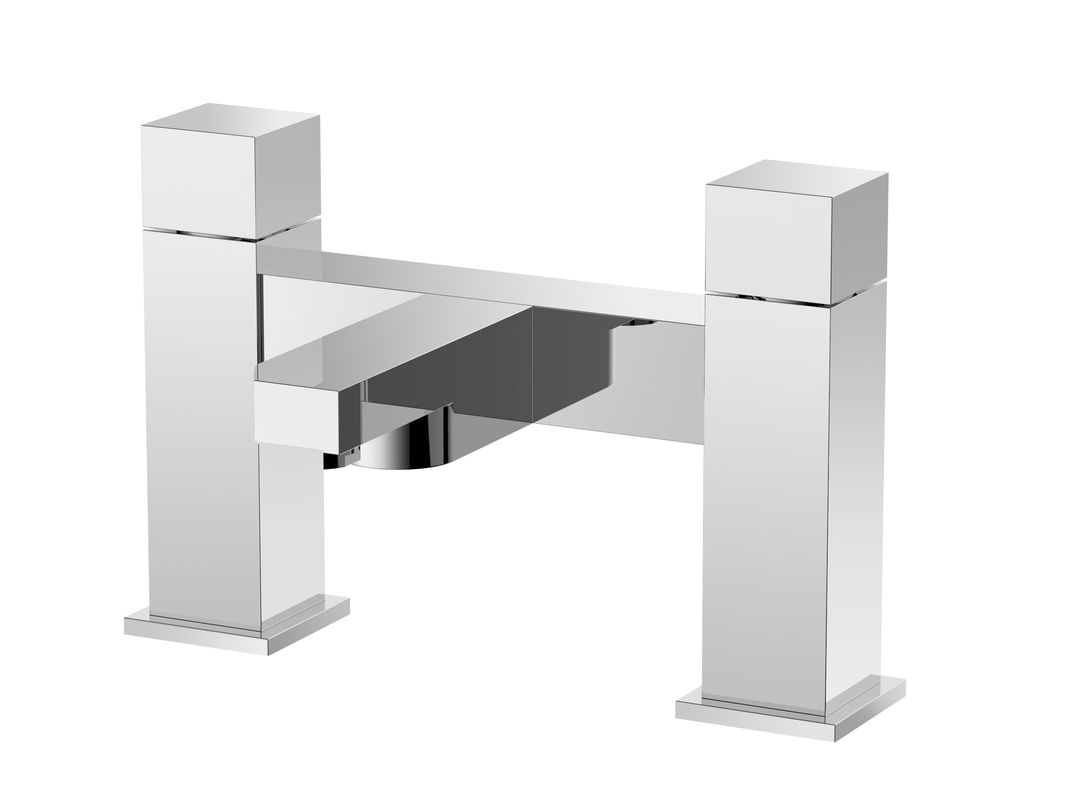 Chrome Finish Brass Basin Mixer Faucet With Contemporary Design T8594