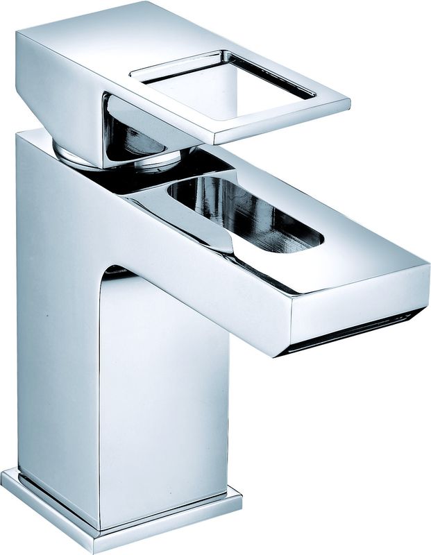 Contemporary Ceramic Valve Type Basin Faucet with Single Handle T8602