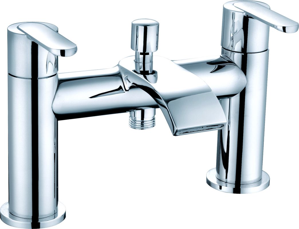 Double Handle Bath Shower Mixer In Chrome For Bathroom T8781