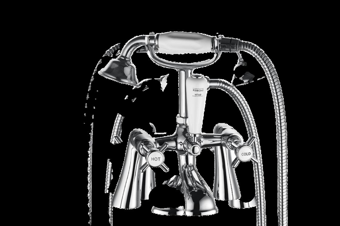 Brass Bath Shower Mixer Faucet With Chrome Finish Classical T8046