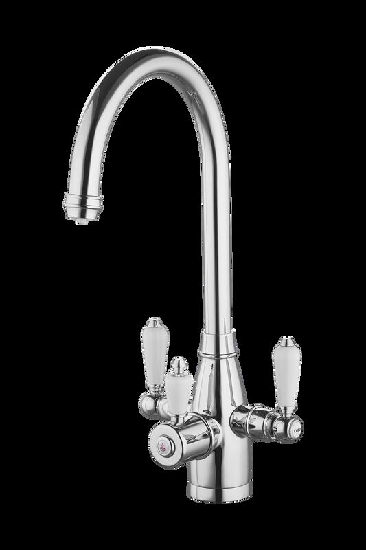 Double Kitchen Mixer Faucet Made of Brass Long Lasting Professional Kitchens T91064